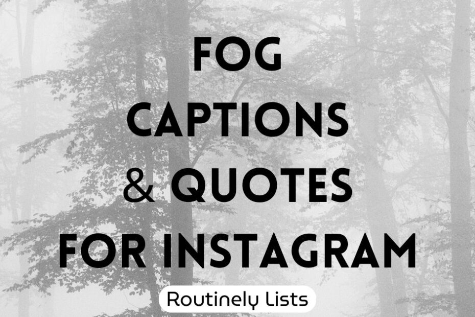 Fog captions and quotes for Instagram