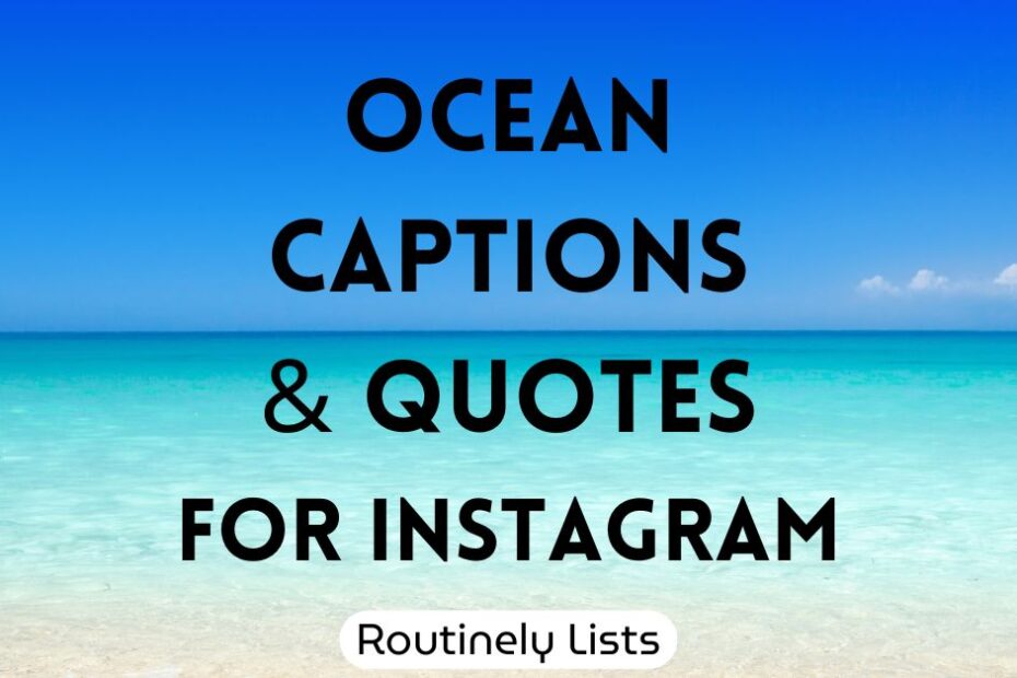 Ocean captions and short quotes for Instagram
